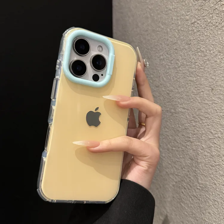 新款撞色果冻适用苹果17promax手机壳小众iPhone16个性15时尚14女