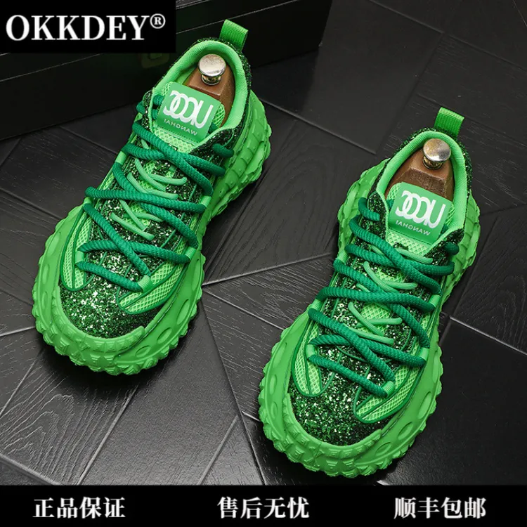 okkdey男士老爹鞋痞帅夏季透气休闲户外轻奢男鞋增高百搭旅游潮鞋