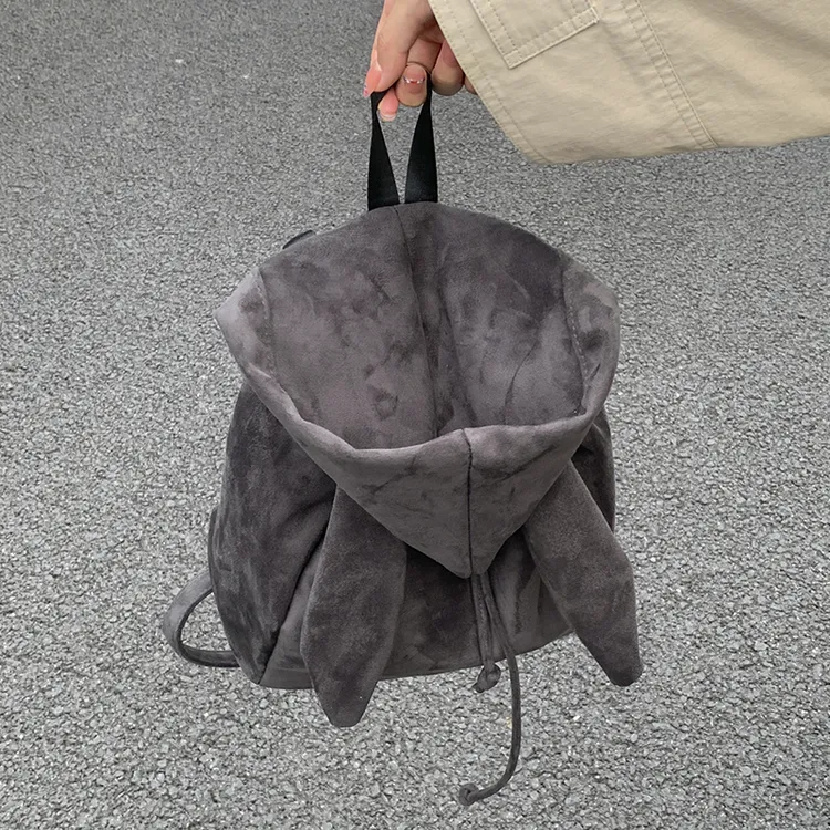 休闲大容量麂皮绒包包女2025新款通勤百搭双肩包秋冬季复古后背包