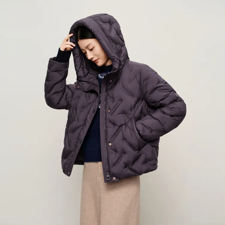 DUNNU/敦奴dunnu冬季时尚百搭简约连帽宽松保暖羽绒服FU5Y2120