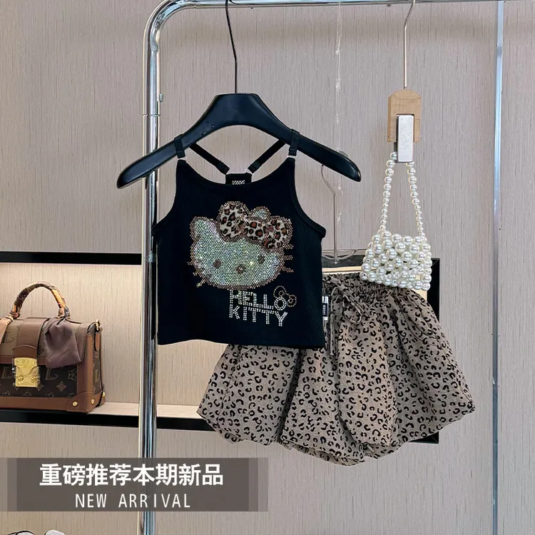 【现货】女童夏季套装2025新款洋气夏装时尚儿童夏款吊带裙两件套