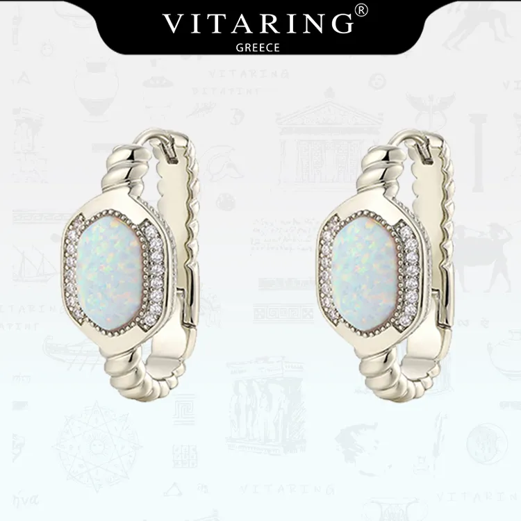 合金锆石耳饰 VITARING耳圈女小众原创设计镶嵌锆石