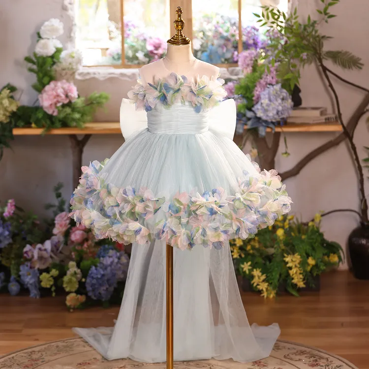 女童礼服新款花仙子森系生日花童公主裙主持人走秀演出短裙蓬蓬裙