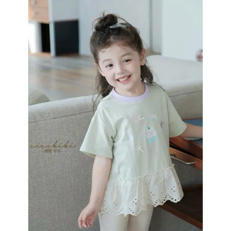 【冰激凌】2025儿童夏季新款休闲时尚品质印花T恤 熙熙可可TX2555