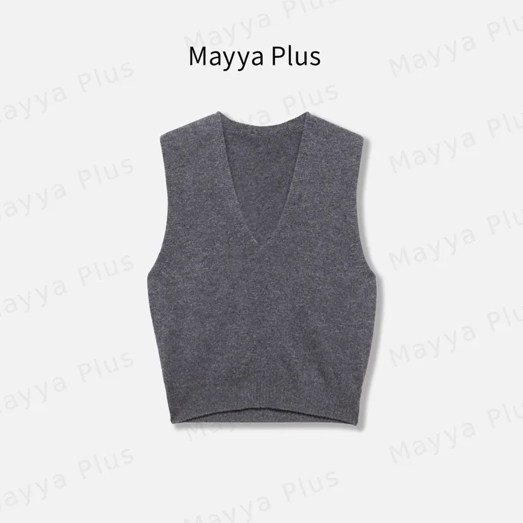 【实穿系】MayyaPlus麦芽定制气质流光风V领绵羊毛马甲上衣32546209