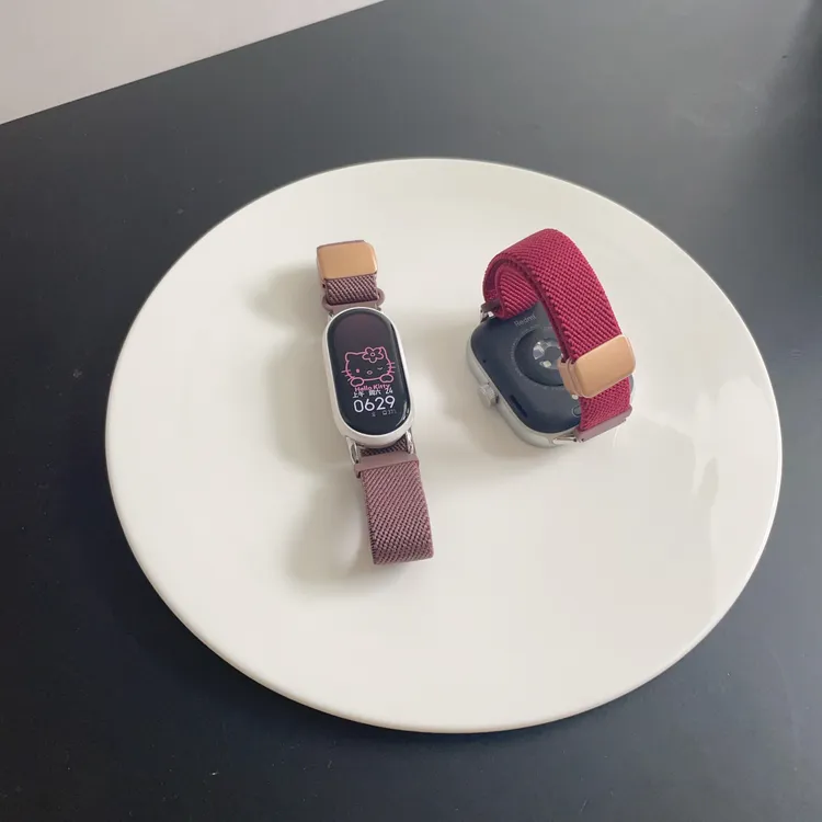 磁吸尼龙适用小米手环1098代表带小米89Pro烟紫腕带红米watch654