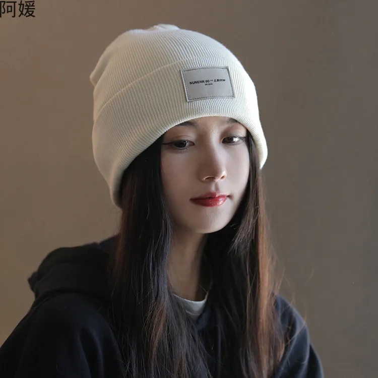 冬季帽子女保暖防寒毛线帽针织帽秋冬韩版百搭月子帽骑车护耳冷帽