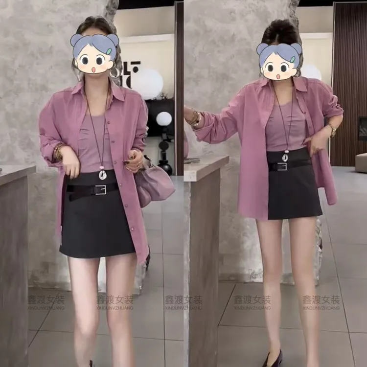 2025夏季新款时尚显瘦气质女士网红洋气三件套百搭款D5718