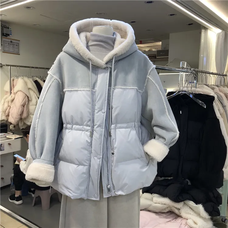 韩系羽绒服连帽时尚休闲百搭冬季加厚韩版保暖宽松