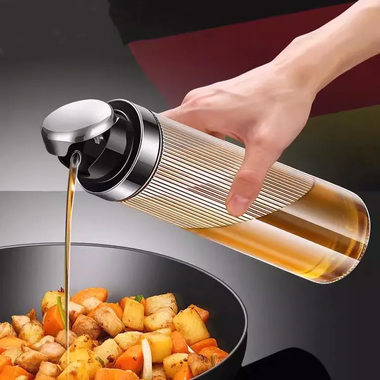 新款玻璃油壶家用不挂油自动开合厨房装酱香油醋调料瓶油罐壶专用