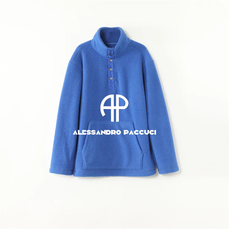 AP洛哥53184TW【邪恶摇粒绒】 立领字母刺绣多色时尚休闲简约卫衣