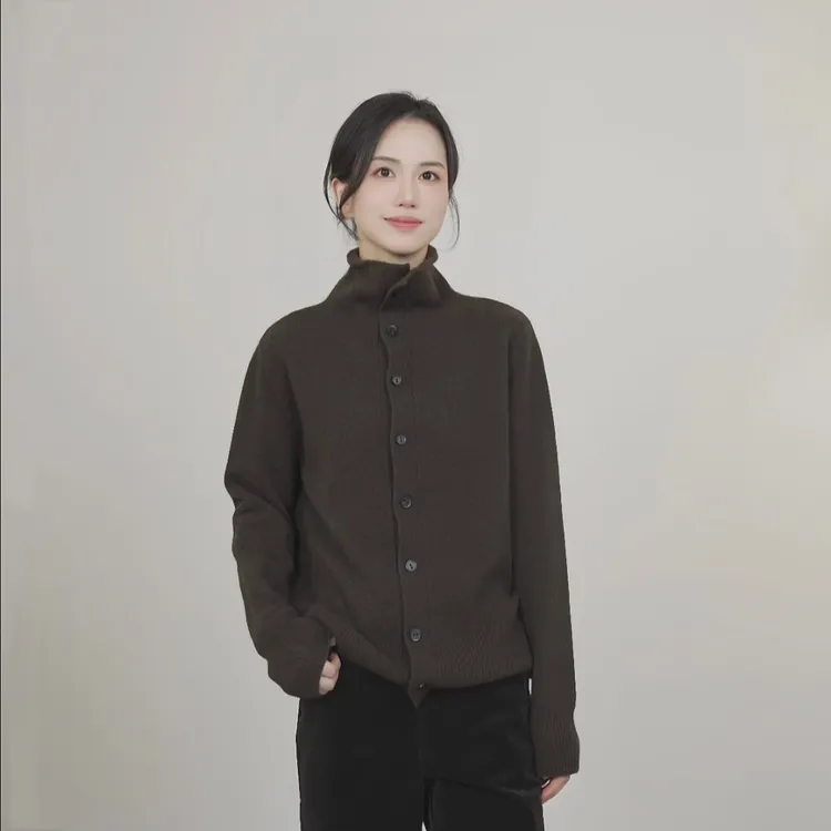 小禾【木兰诗】高奢100牦牛绒重磅高领秋冬休闲保暖长袖针织开衫