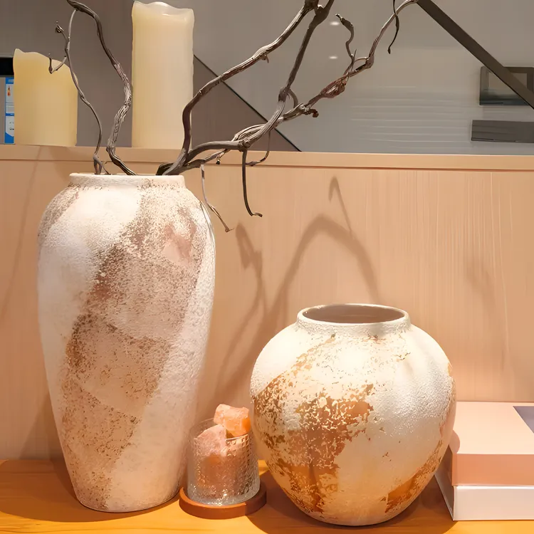 iosn陶瓷花瓶景德镇轻奢花瓶摆件客厅插花复古中式陶瓷餐桌高级感