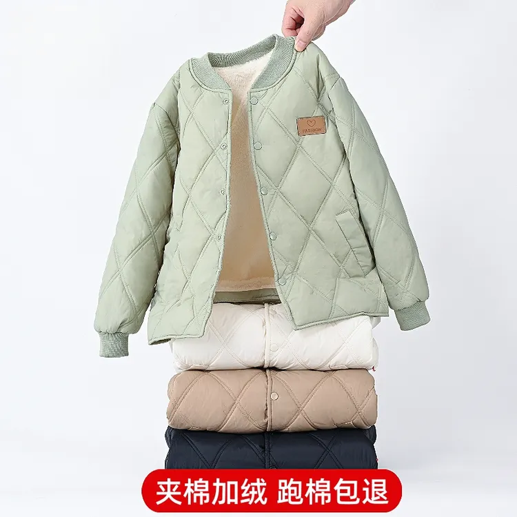 新款儿童棉服男童女童加厚棉袄学生校服神器保暖内搭夹棉外套秋冬
