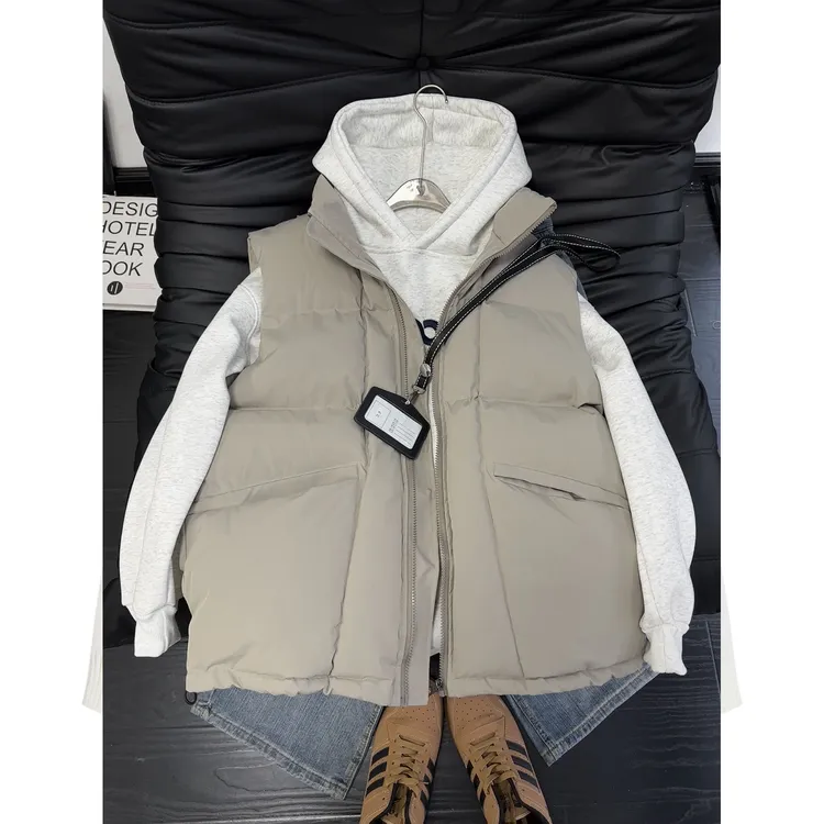 美式复古棉服马甲男女款秋冬季坎肩立领家伙棉衣外套情侣潮牌上衣