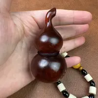 紫檀木整木雕刻福禄葫芦手把件文玩摆件可把玩