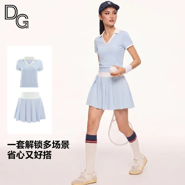 dg美式快干POLO领高尔夫球服羽毛球网球健身衣运动跑步短袖健身衣