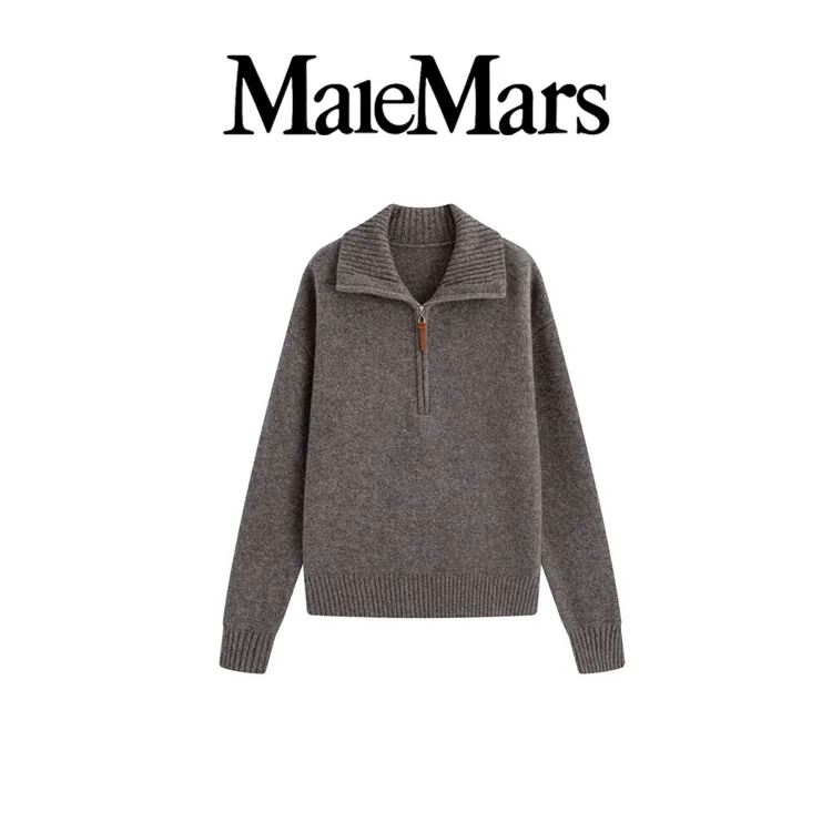 秋冬装慵懒老钱风针织花纱新款加厚半开领秋冬时尚设计师款上衣