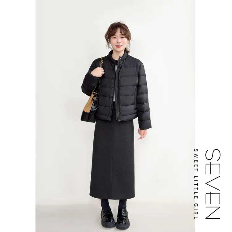 锁温舱⑦七七146小个子秋冬款保暖90白鹅绒内胆女短款羽绒服小美说