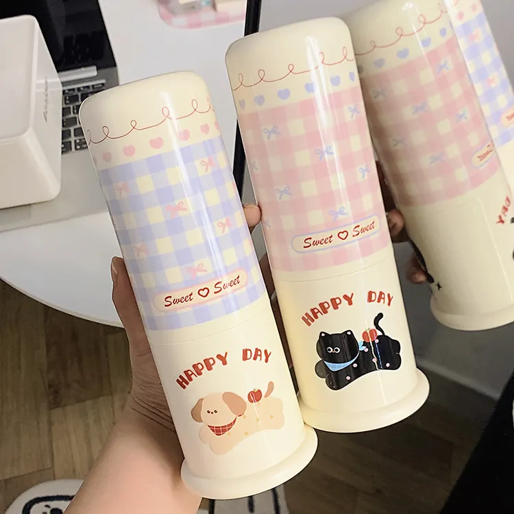 跳跃小猫漱口杯便携式牙具刷牙收纳盒学生宿舍牙刷家用套装洗漱