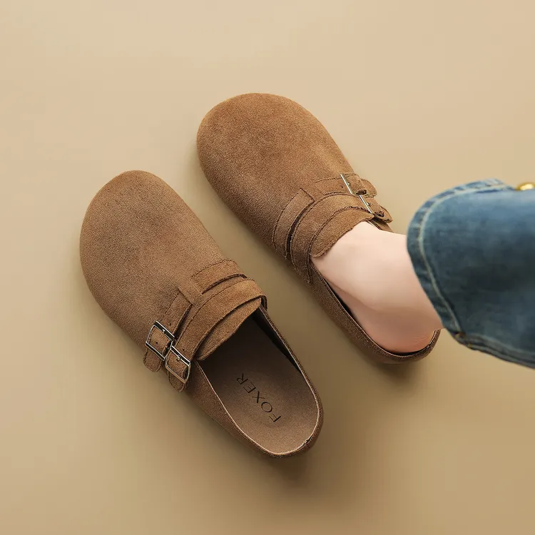 【FOXER】内增高勃肯鞋一脚蹬勃肯鞋女2025春夏百搭女拖鞋外穿女鞋