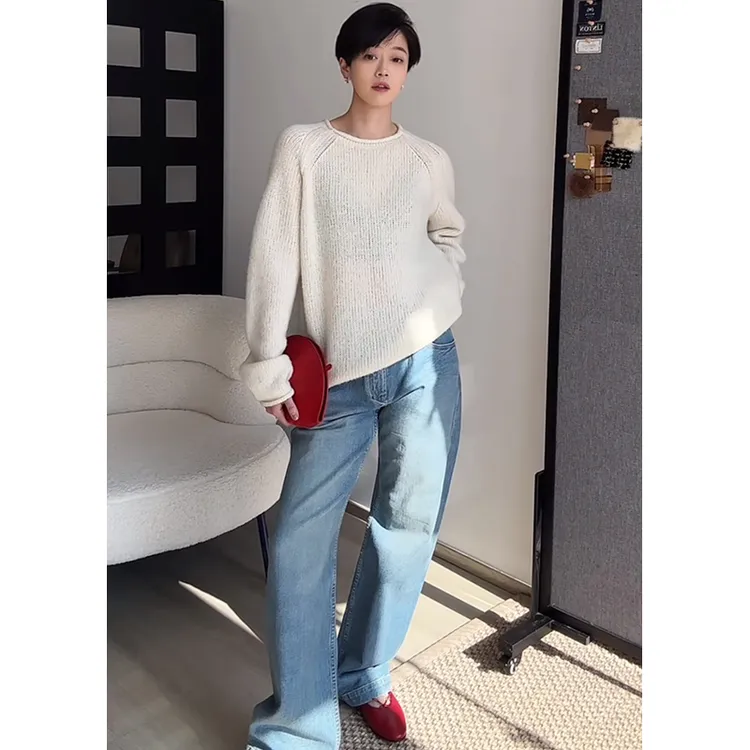 BAYBERYL老贝新蓝一片式*直筒百搭高腰25春牛仔裤NZK4L0903