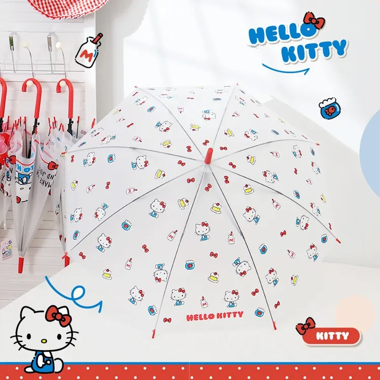 三丽鸥正版kt凯蒂猫长柄POE运动磨砂推荐kitty雨伞