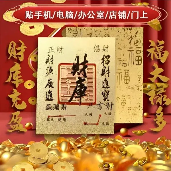 【正品高品质】财库卡上乘蛇年手机贴装饰家具创意饰品尺寸50*63mm