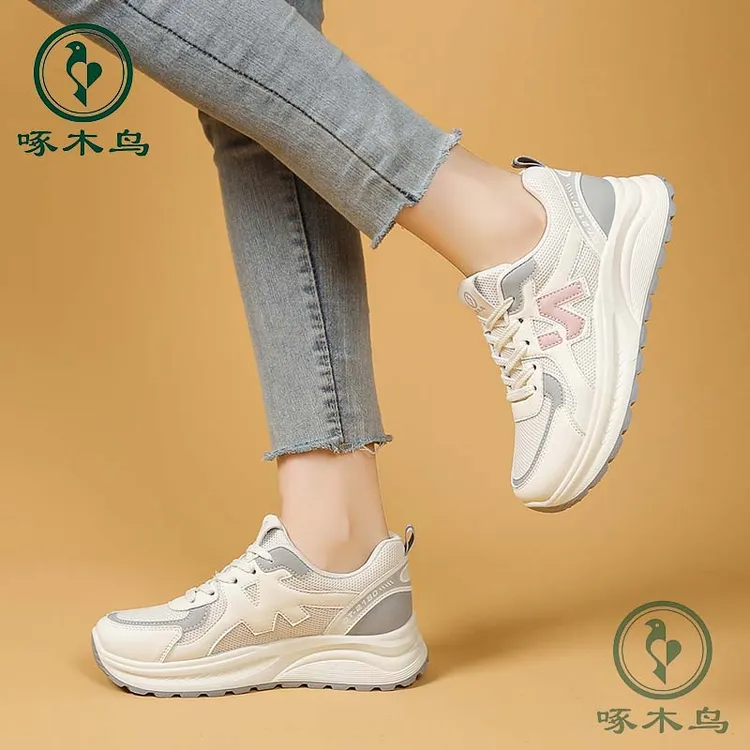 啄木鸟品牌休闲鞋春秋百搭厚底鞋女式老爹鞋运动鞋ins【浩】