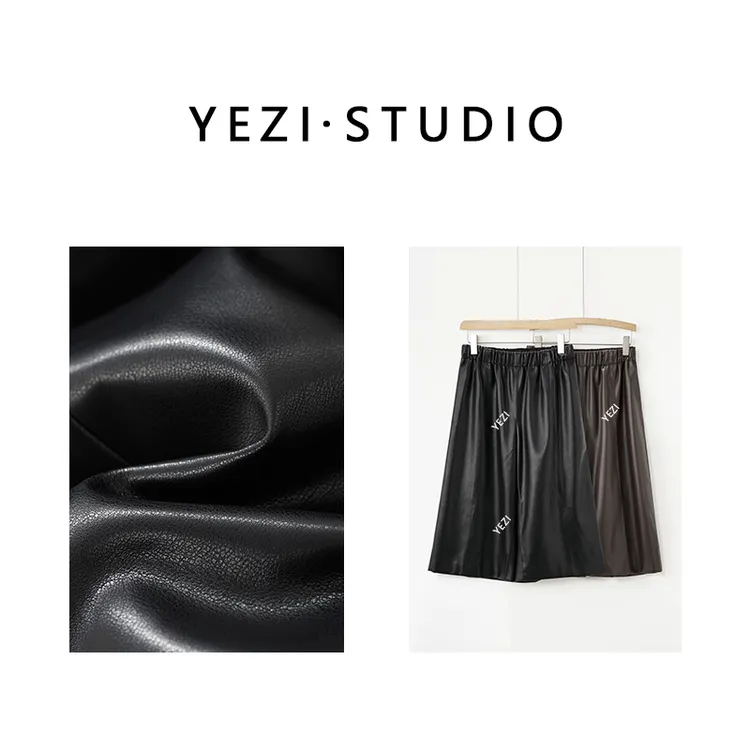 现现【米兰达】轻盈软弹易打理仿生蛋白皮时髦哑光中裤皮裤25325006