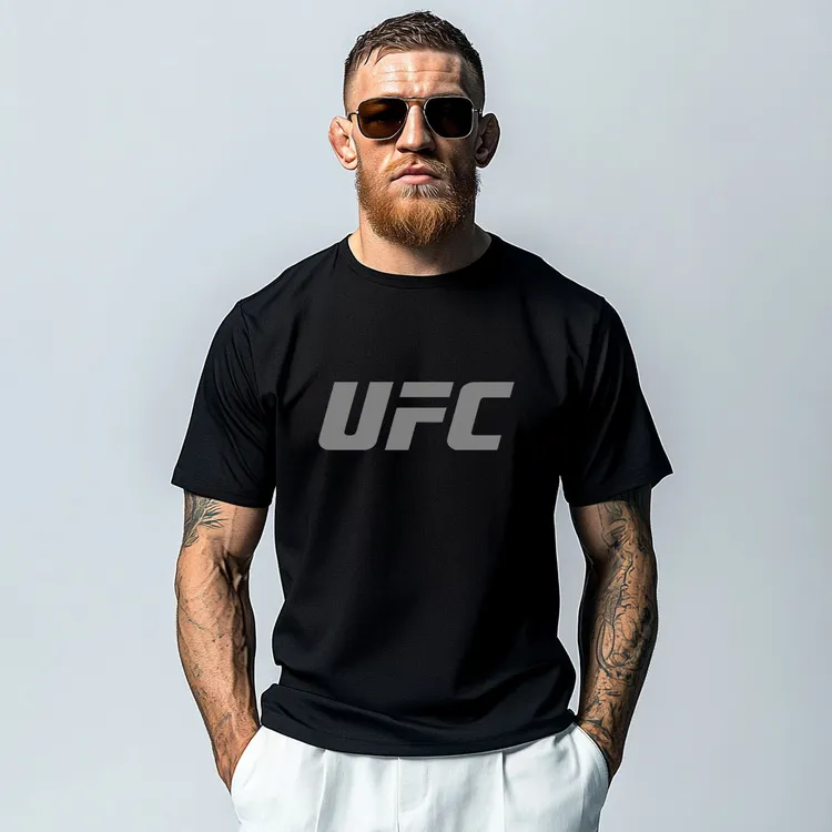 UFC硬汉T恤男士短袖运动美式格斗训练纯棉百搭宽松潮流夏季个性