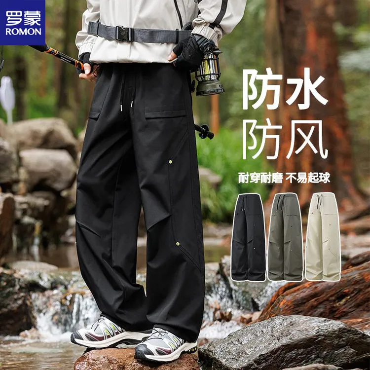 罗蒙秋季美式工装大码宽松直筒休闲百搭直筒休闲裤男直筒长裤子