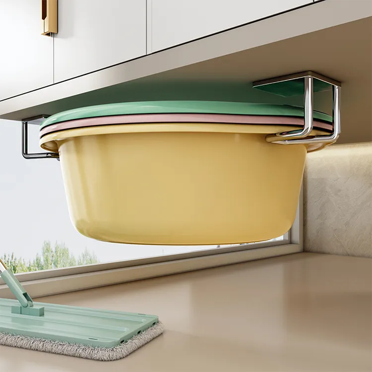 优勤不锈钢脸盆收纳架盆子浴室柜下卫生间置物挂钩免打孔挂盆神器