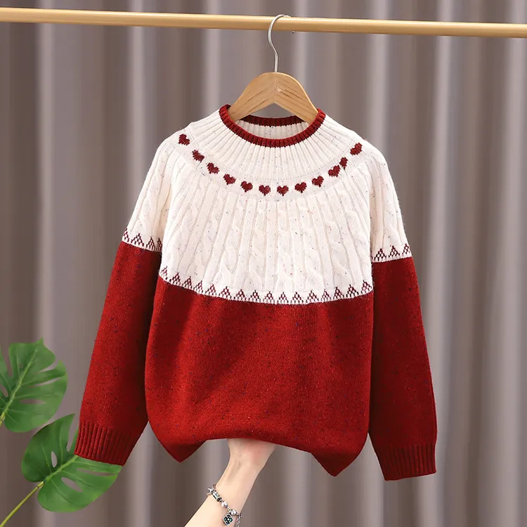 女童毛衣2025最新款爆款秋冬款儿童针织衫中大童女孩圆领打底衫潮