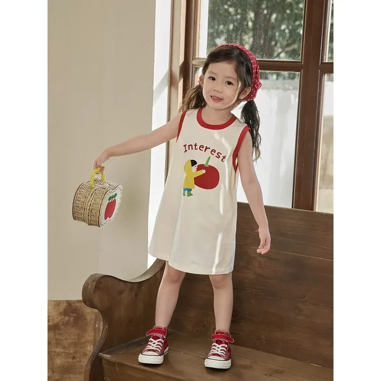 宝宝背心裙女长款无袖裙2025夏季婴儿凉感冰瓷棉连衣裙儿童女童