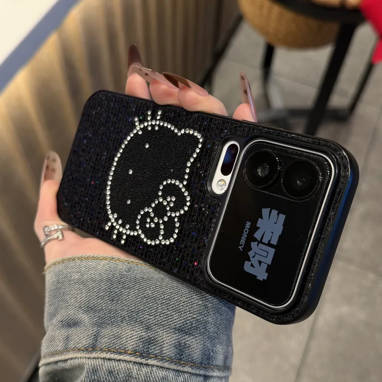 奥菲顿闪钻kt贴片小香风适用苹果17/16手机壳华为P80vivo小米oppo