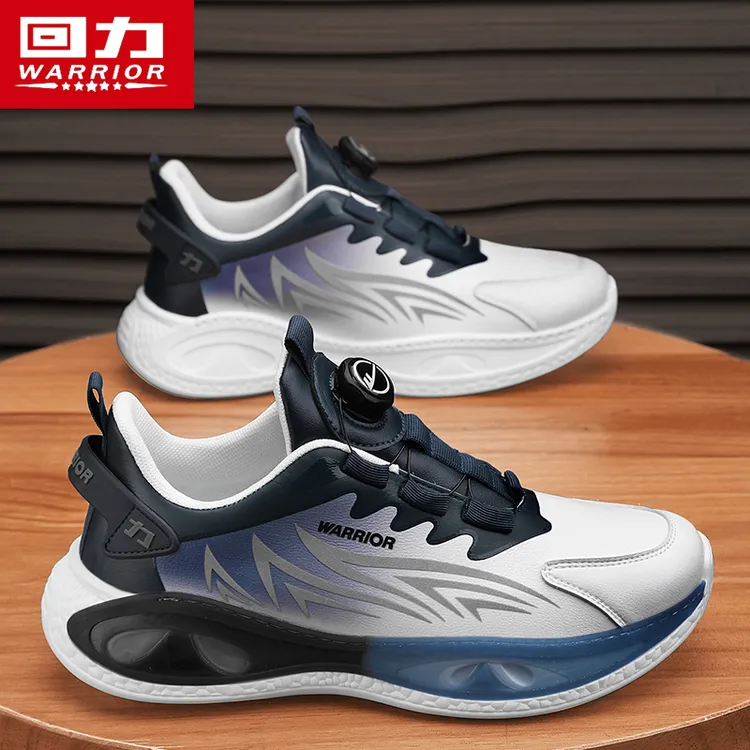 【回力】旋转纽扣运动鞋男鞋爆款2025新款开车专用鞋皮面百搭跑步鞋