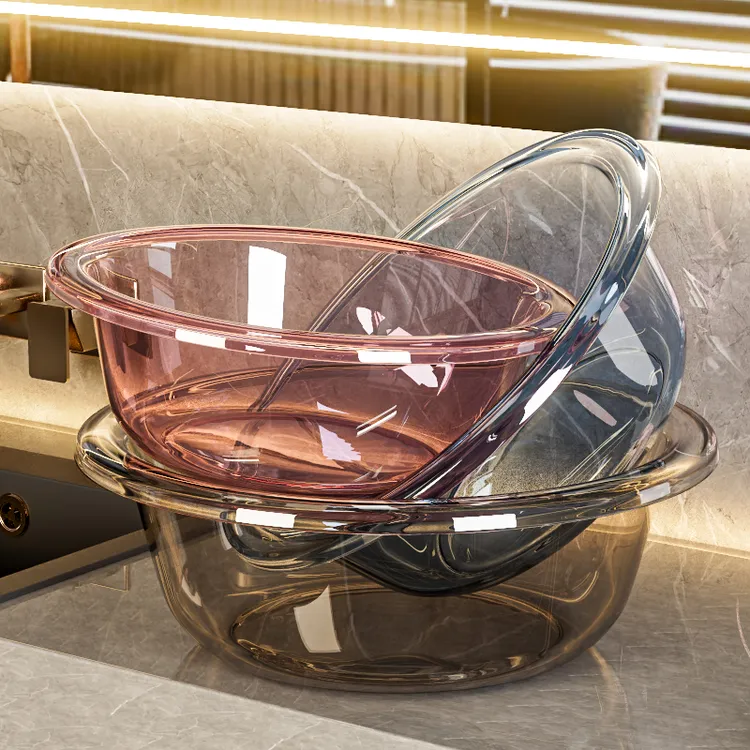 洗脸盆家用洗菜洗碗洗头加厚耐用食品级轻奢透明高颜值洗衣塑料盆