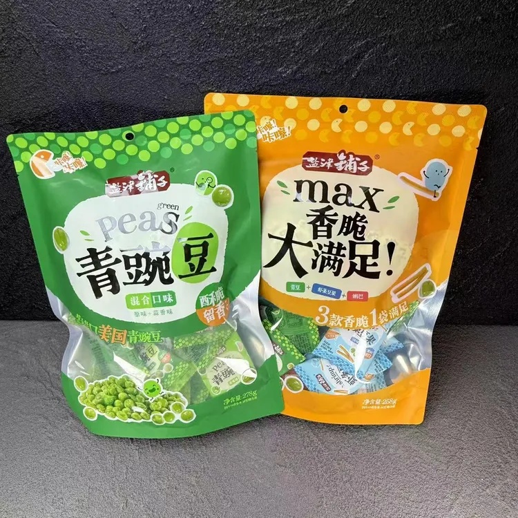 盐津铺子大满足虾条豆果锅巴青豌豆吃货解馋休闲零食年货零食炒货
