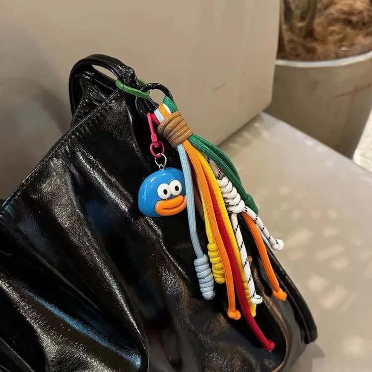 网红香肠挂件手工编织绳可爱搞怪香肠嘴彩色ins包包挂件情侣书d2
