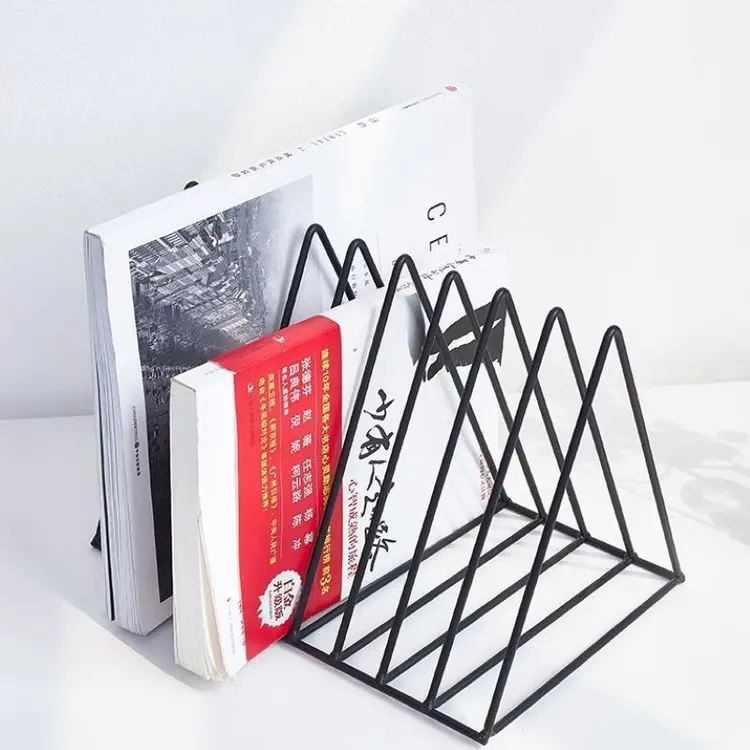 桌上铁艺 三角书立 整理文件书架 学生课桌书挡桌上书立架书夹书