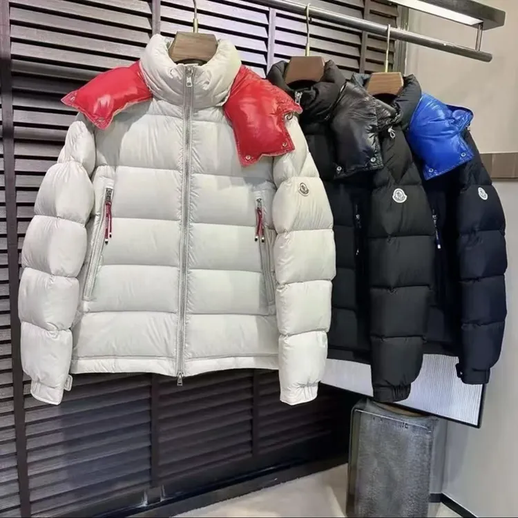 潮牌羽绒服男冬季新款撞色连帽厚款外套轻奢时尚休闲情侣夹克