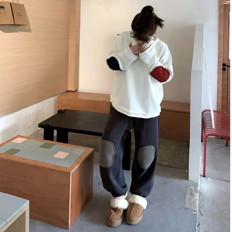 SEVENFUOO-【贴布加绒】卫裤