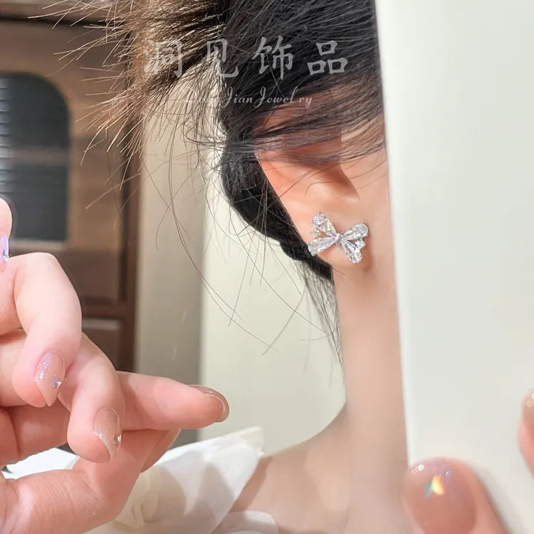  【情愫】日韩小香风耳钉小巧超仙镶钻耳饰简约设计ES480