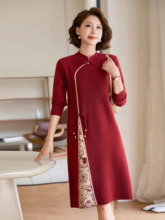 【1201-1300】高端时尚修身气质复古连衣裙