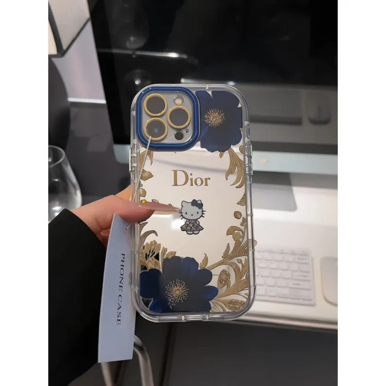 复古花纹kt适用苹果17pro手机壳16promax镜面oppo华为p80奶油小米