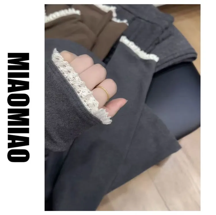 慕斯绒花边蕾丝」保暖搭配！秋冬可外穿绒感加厚内搭高级感上衣535#