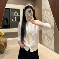 宿慕SUMU 单排扣立领毛衣开衫2025新款9-27简约百搭针织开衫1009