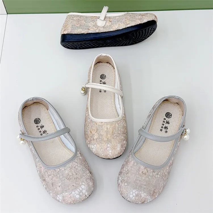 京睿老北京布鞋夏季百搭网纱透气洋气女单鞋一脚蹬田园风妈妈鞋