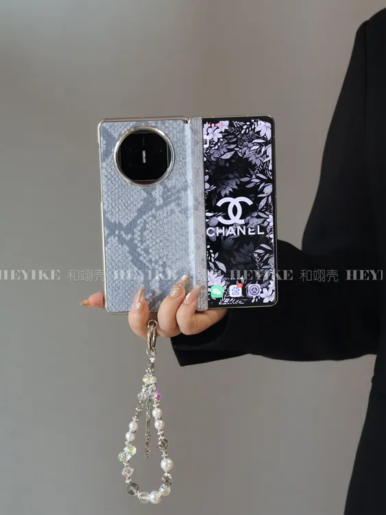 轻奢皮纹磁吸中轴适用荣耀magicv5手机壳华为mateX6折叠典藏fold5